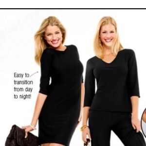 Spanx Bod-A-Bing Secret Slimming Shapewear V-Neck Lettuce edge Top -Black Sz:XL
